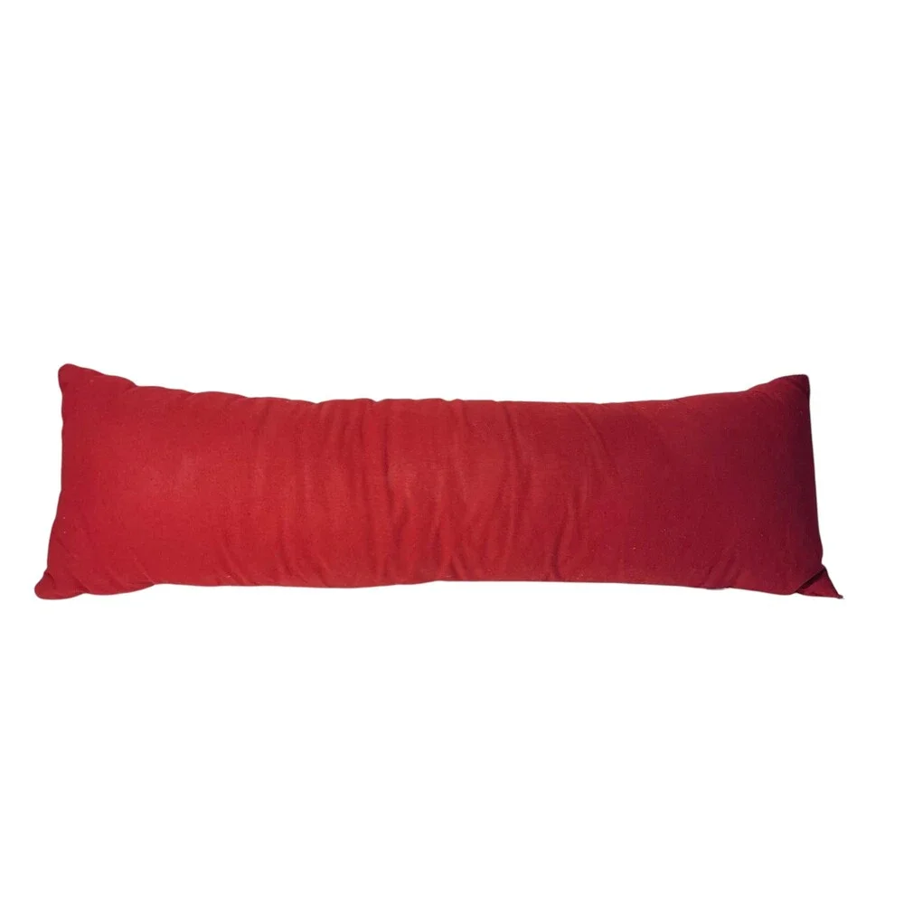 Red Snowman Tapestry Pillow Lumbar Decorative‎ Size 22x5 Holiday Christmas